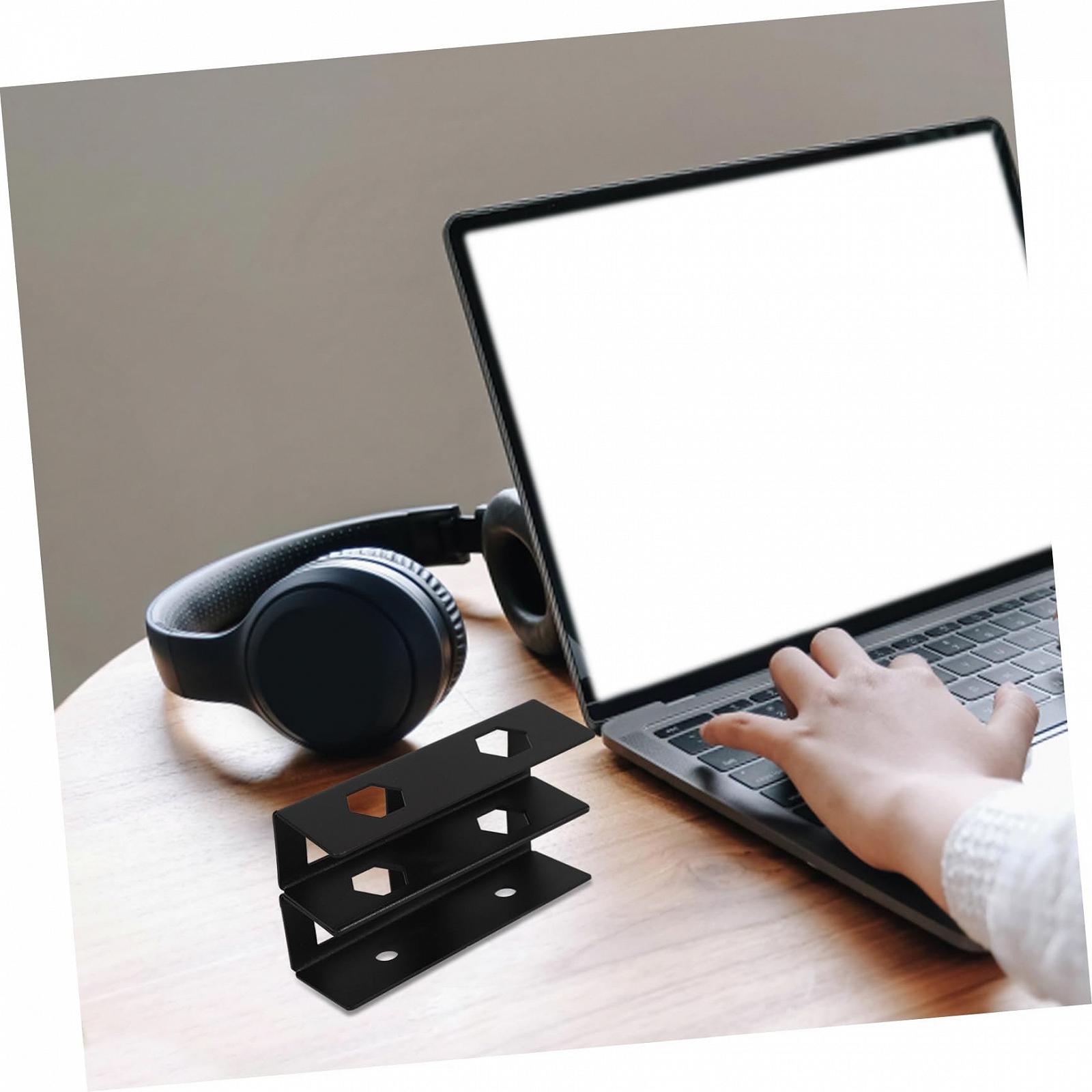 Держатель для ноутбука Hemobllo, 1 шт., под стол, двухслойный, органайзер для ноутбуков, клавиатур, кабельных коробок, прочный и простой в установке, фото №8