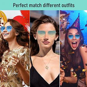 Солнцезащитные очки Сердце Розовый, оправа Rose Gold, 2 шт synthetic.ua - Фото 1