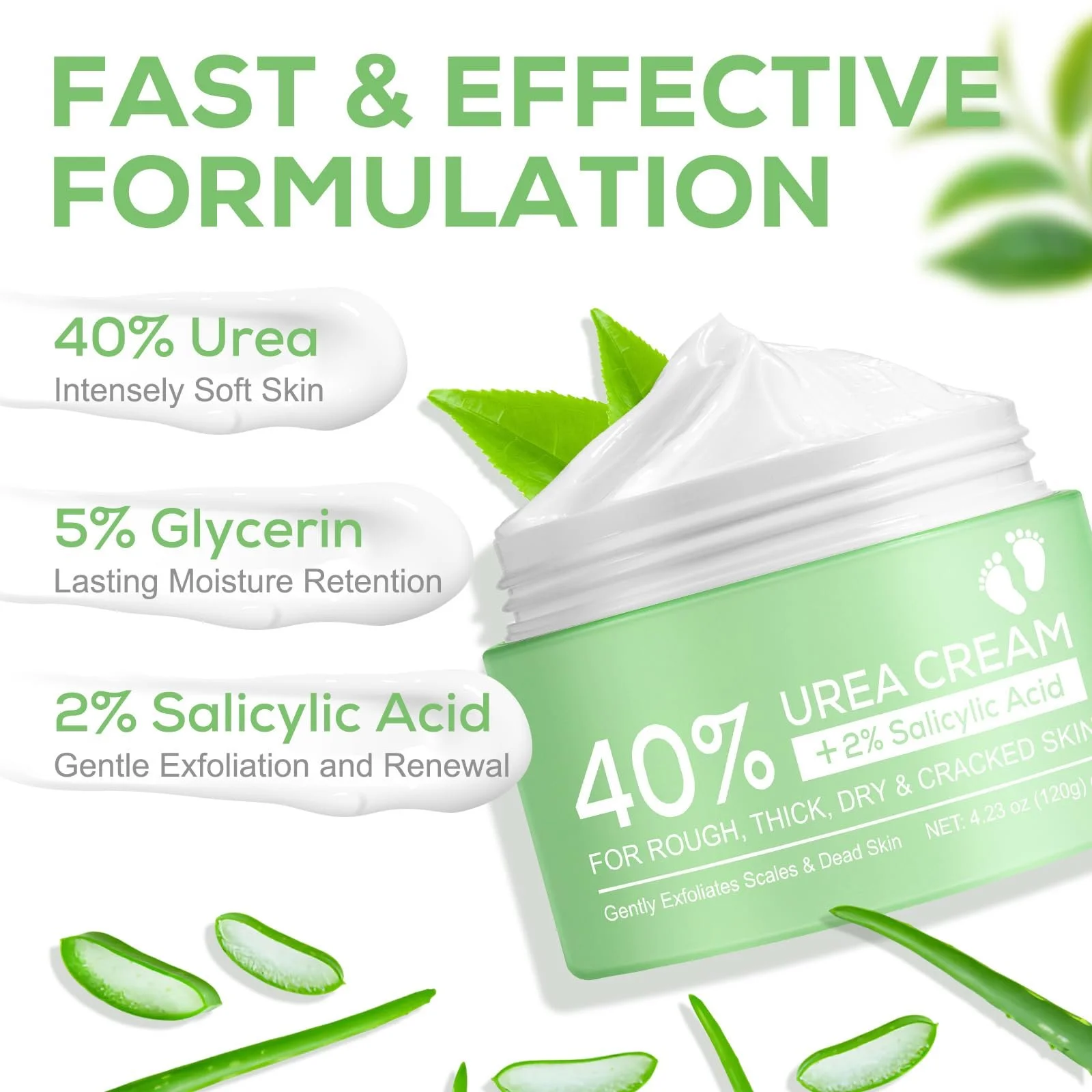 Крем для ног Urea Cream 40% мочевины + 2% салициловой кислоты 120 г, фото №2