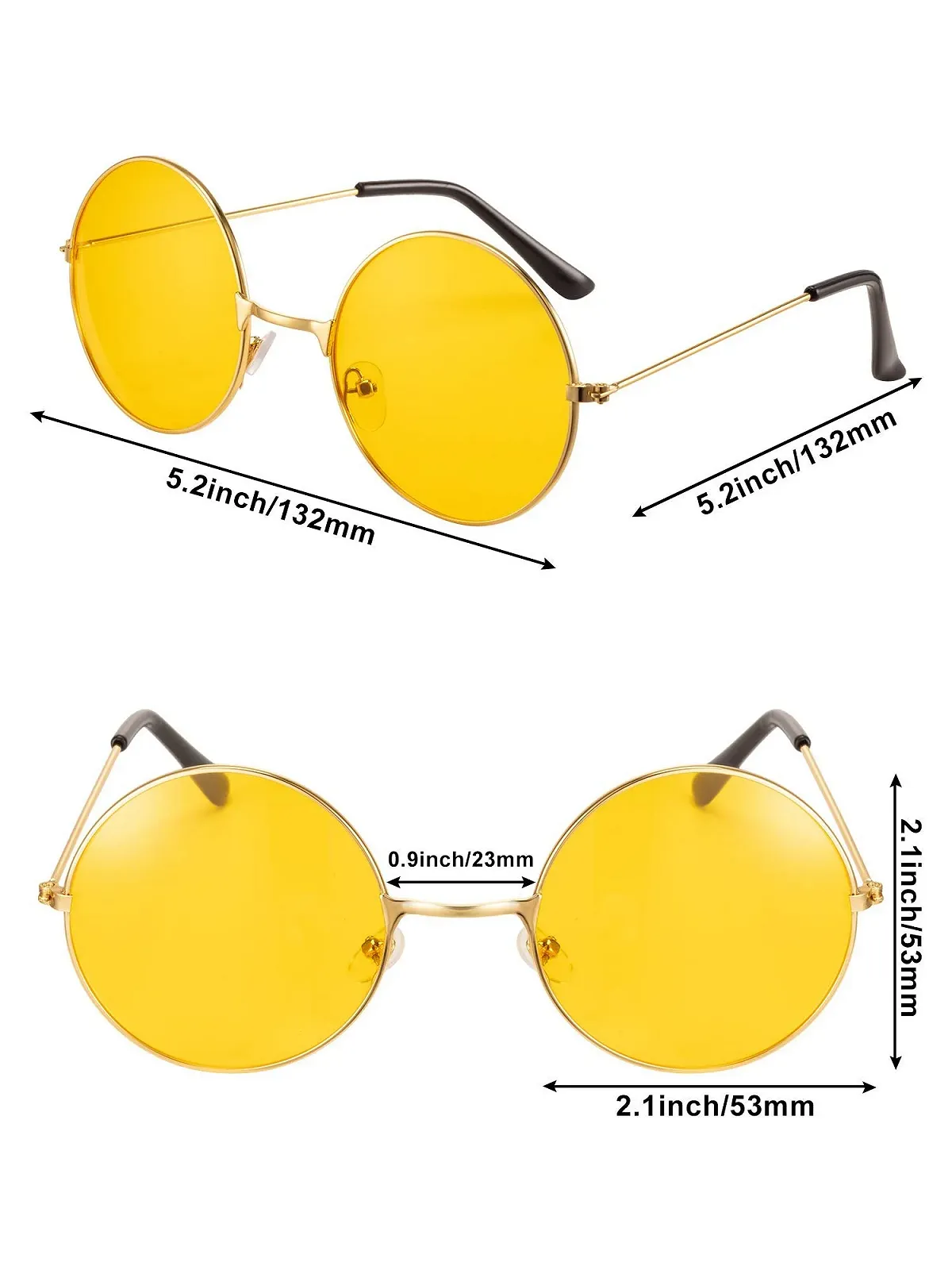 Круглі сонцезахисні окуляри в стилі ретро 60-х для чоловіків та жінок, 12 пар, фото №2