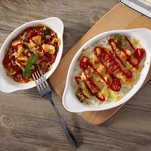 Форма для запікання Homoyoyo овальна керамічна 9,5 дюйма з двома ручками synthetic.ua - Фото 1