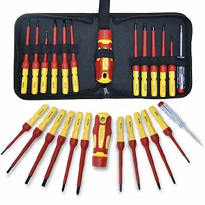 Набір діелектричних викруток CCLIFE 13 предметів VDE зі змінними жалами магнітний з тестером напруги SL PH PZ Torx - Фото 1