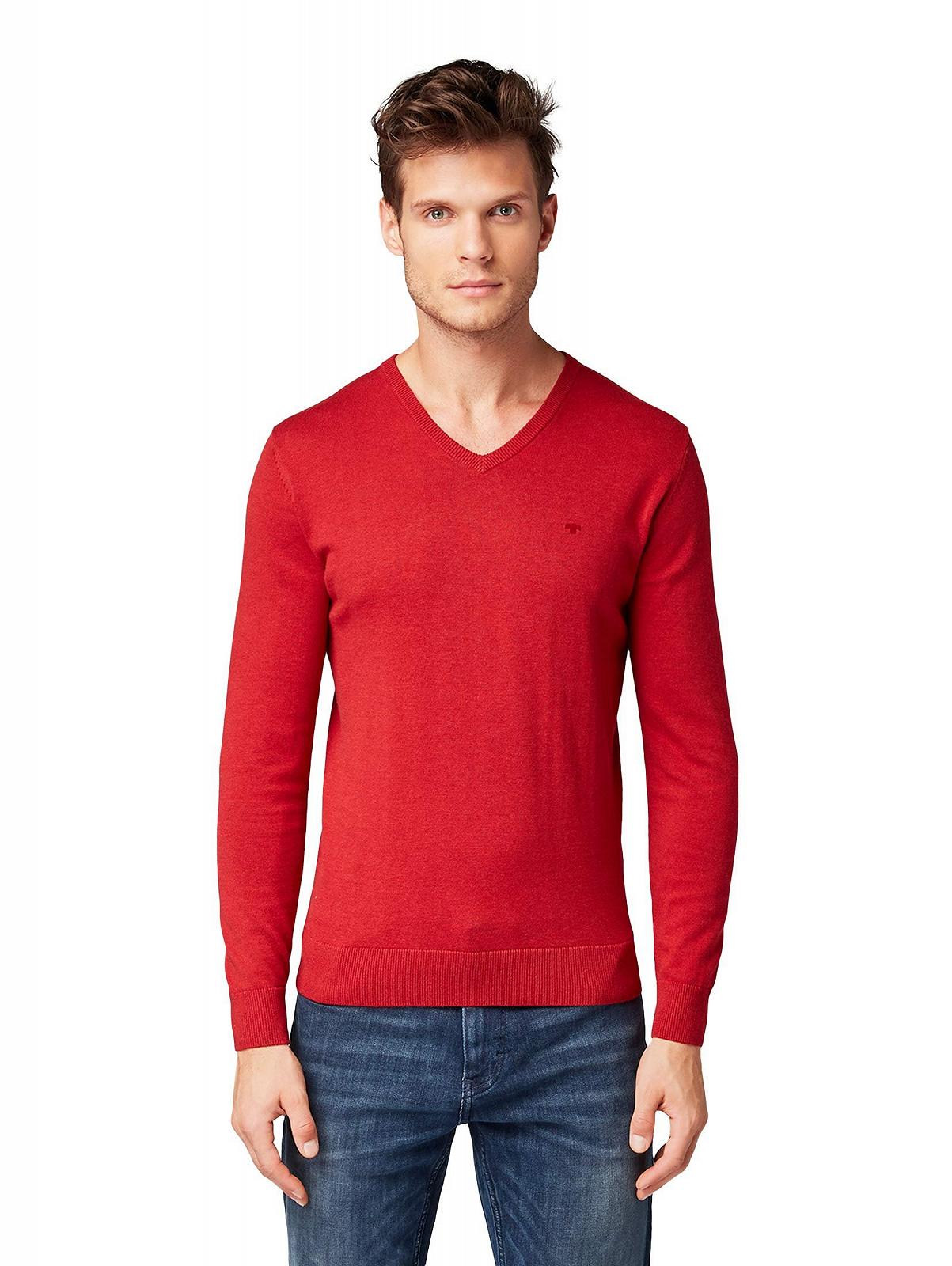 Джемпер в'язаний TOM TAILOR basic з V-подібним вирізом, фото №1