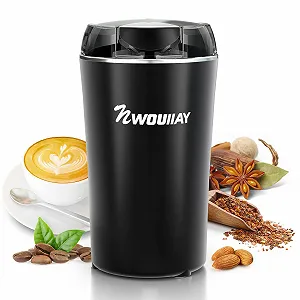 Купити Електрична кавомолка NWOUIIAY з лезами з нержавіючої сталі, 300 Вт, ємність 75 г для кавових зерен, трав, горіхів, зерна - Фото 1 Електрична кавомолка NWOUIIAY з лезами з нержавіючої сталі, 300 Вт, ємність 75 г для кавових зерен, трав, горіхів, зерна - Фото 1