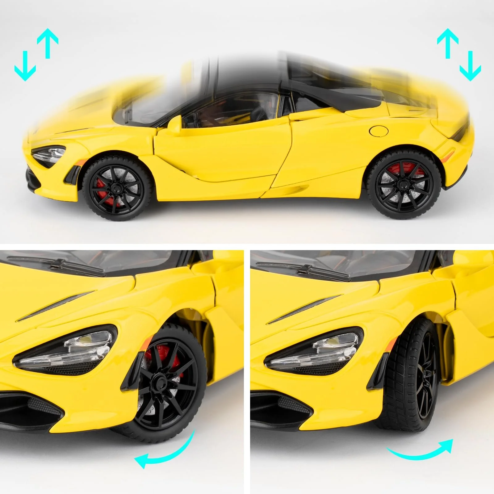Модель Автомобиля McLaren 720S, 1:24, Желтый, фото №6