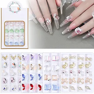 Стразы для ногтей B6gen Разные формы, кристаллы для ногтей, 3D украшения для ногтей, стразы для акриловых ногтей synthetic.ua - Фото 1