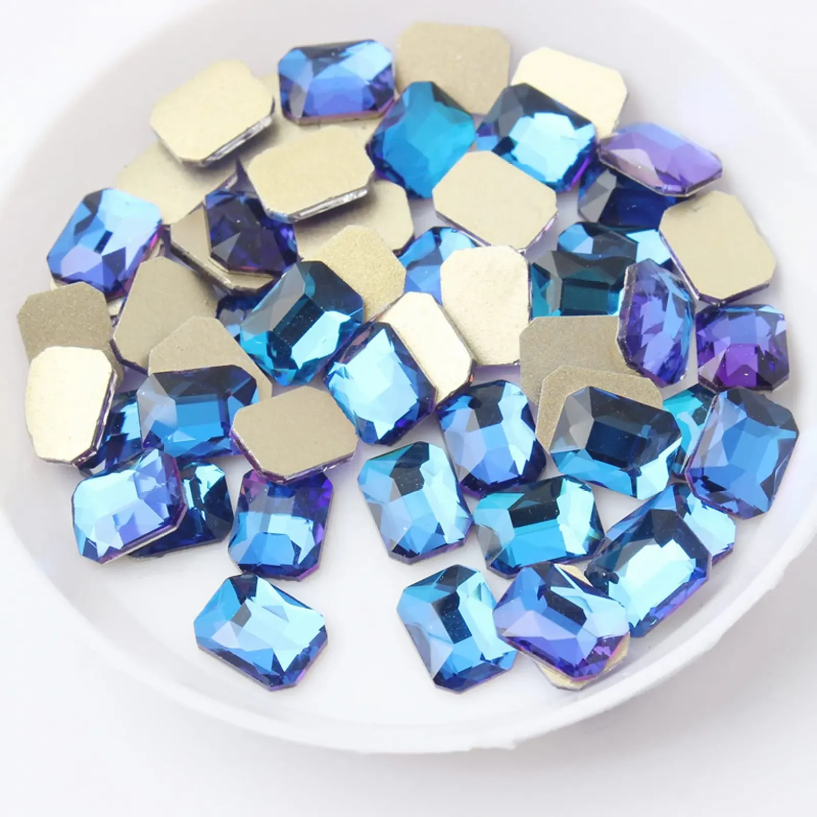 Прикраса Стрази 6 x 8 мм, прямокутні з пласким дном, 100 шт., фото №2