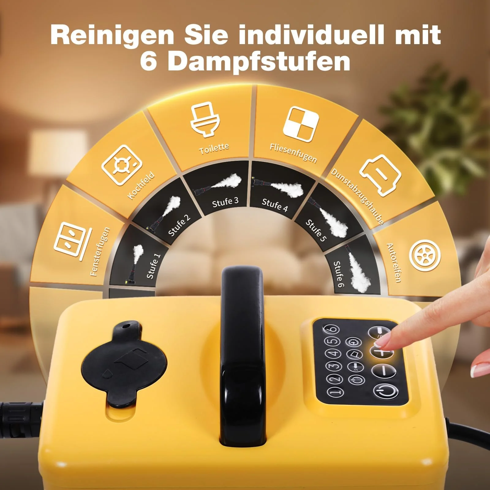 Пароочисник ручний 1950W 3.5Bar 1.6 л 6 ступенів очищення, фото №4 Пароочисник ручний 1950W 3.5Bar 1.6 л 6 ступенів очищення, фото №4