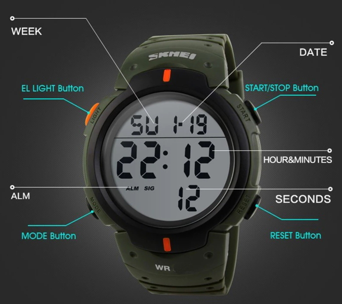 Годинник Skmei Neon 10 Bar, фото №6