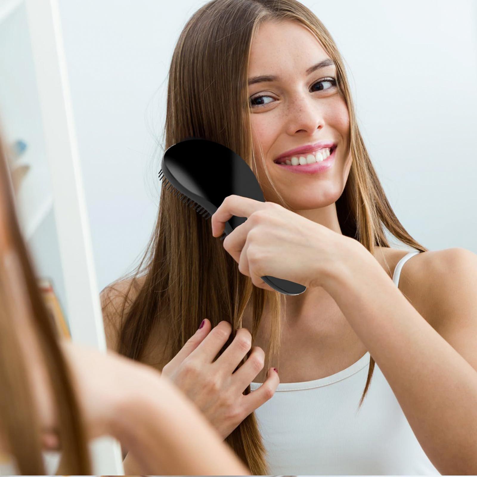 Щітка для волосся Professional Detangler Brush для розплутування волосся, зменшує втрату волосся, безболісний догляд, для всіх типів волосся, чорна, фото №6