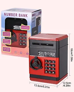 Скарбничка-сейф електронна з паролем автоматична з наклейками Червоний Чорний synthetic.ua - Фото 1