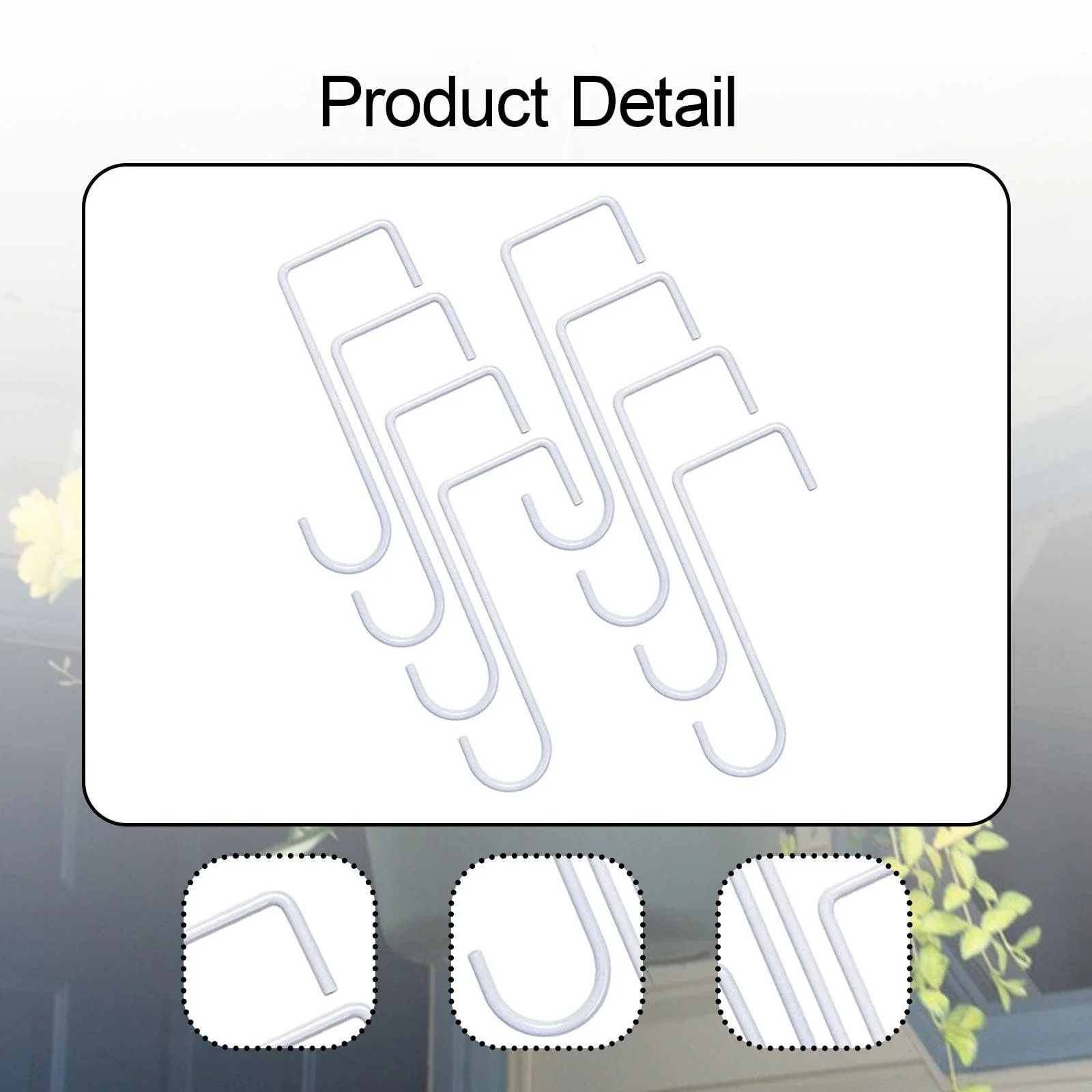 Гачки для підвішування рослин Набір з 8 шт. залізні Білий 15 см, фото №4 Гачки для підвішування рослин Набір з 8 шт. залізні Білий 15 см, фото №4