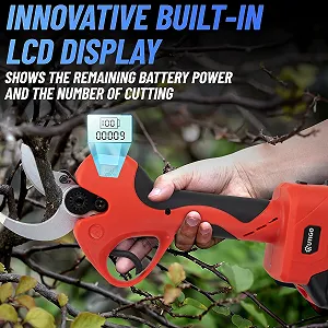 Садові електричні ножиці 40 мм, 2 x 3000 mAh літієві акумуляторні батареї synthetic.ua - Фото 1