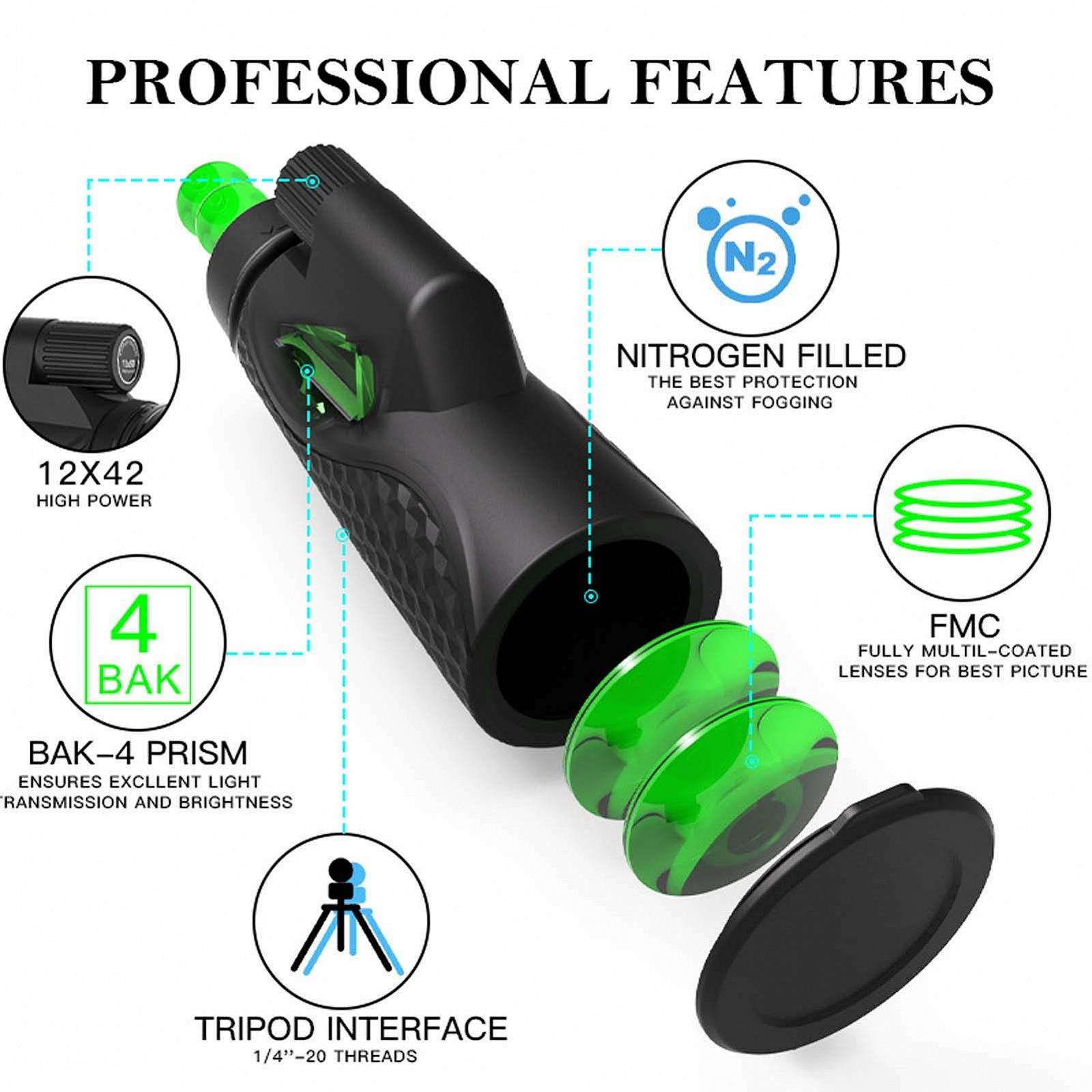 Монокуляр HCHZH 10x42 З тримачем для смартфона та штативом, фото №2