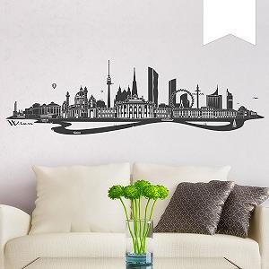 Наклейка на стіну Wandkings Vienna Skyline 100 x 28 см Біла - Фото 1