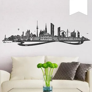 Наклейка на стіну Wandkings Vienna Skyline 100 x 28 см Біла - Фото 1