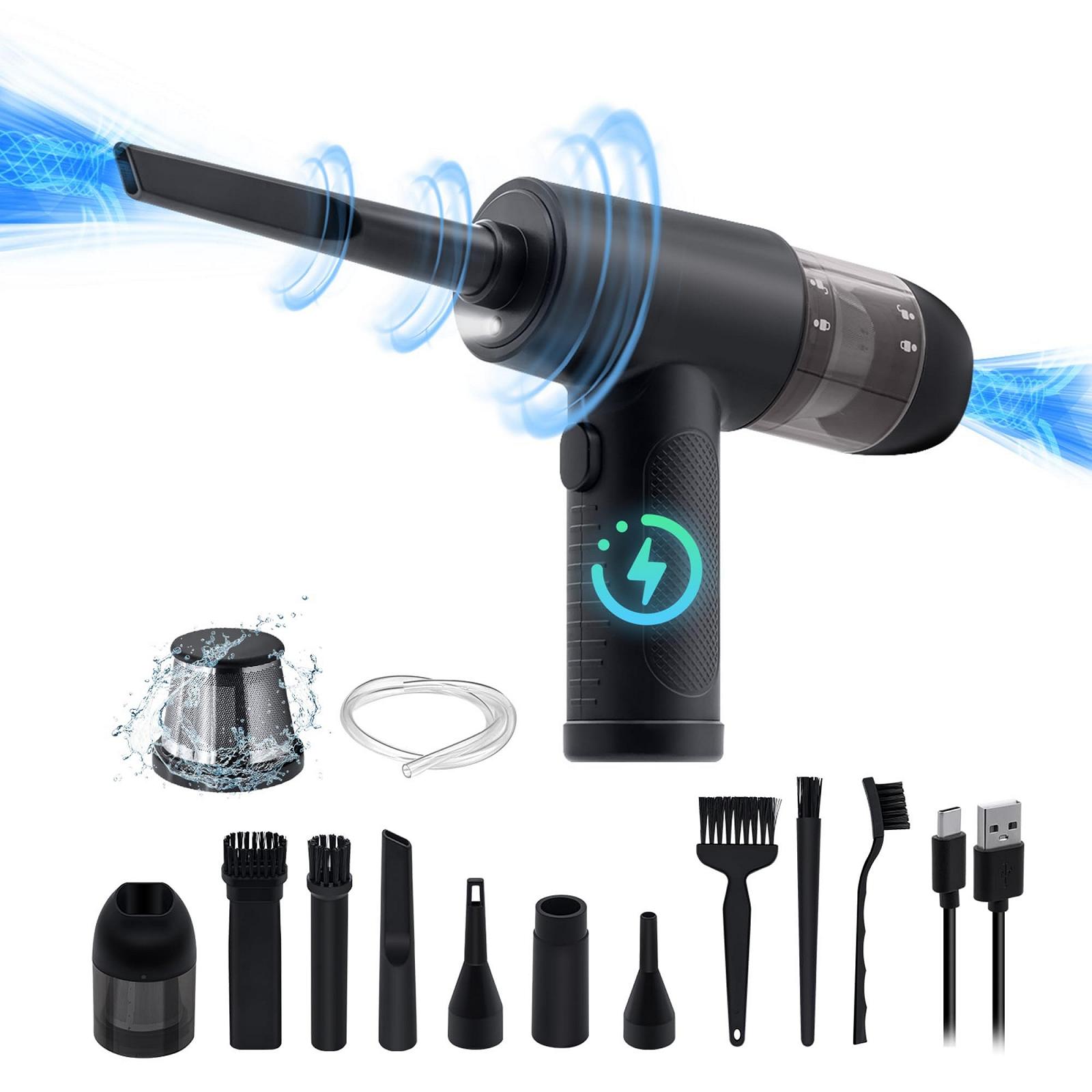 Электрическая воздуходувка и пылесос 2-в-1 Mcbazel 43000/47000/51000 RPM 8 насадок и щетка, фото №1