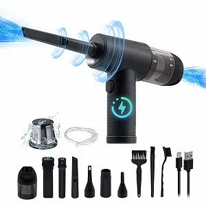 Электрическая воздуходувка и пылесос 2-в-1 Mcbazel 43000/47000/51000 RPM 8 насадок и щетка - Фото 1