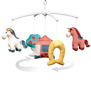 Детская кроватка Babyono Horses с электронным музыкальным боксом - Фото 1