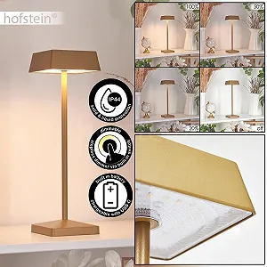 Настільна лампа LED Algeraz Димована Метал/Пластик USB-C Акумулятор 1,5 Вт 174 лм 3000 К Латунь/Білий synthetic.ua - Фото 1