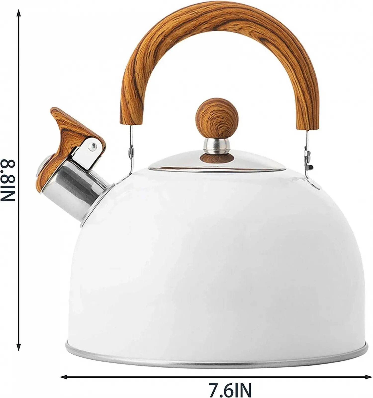 Чайник з свистком Чайник з нержавіючої сталі Чайний сервіз 2.5 літра Білий, фото №5 Чайник з свистком Чайник з нержавіючої сталі Чайний сервіз 2.5 літра Білий, фото №5