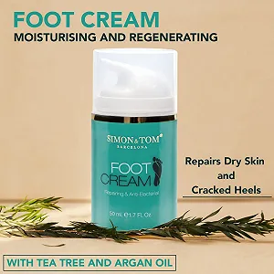 Крем для ног Simon&Tom с аргановым маслом и маслом чайного дерева антибактериальный 50 мл synthetic.ua - Фото 1