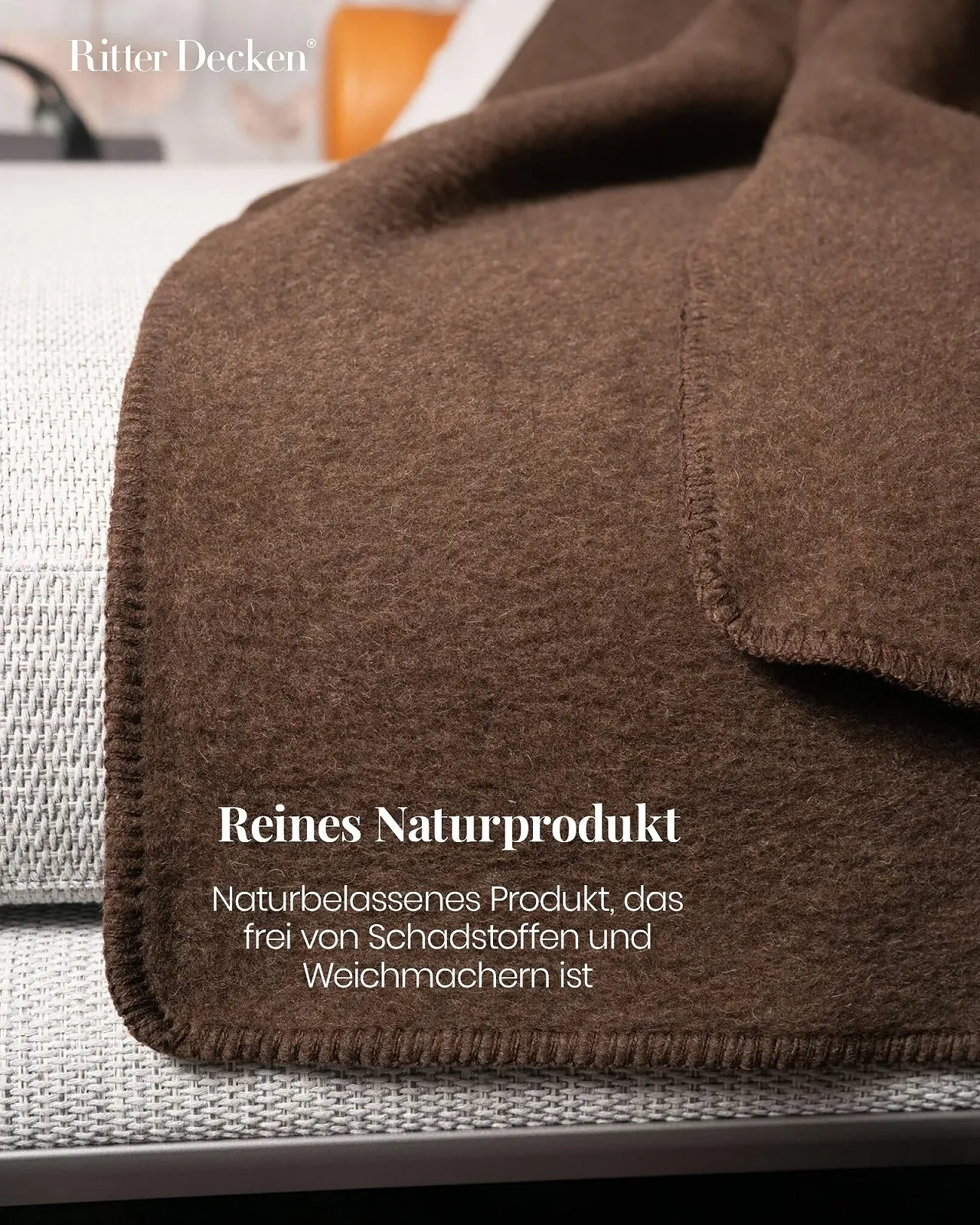 Покривало Ritter Decken Himalaya Yak, 150 x 220 см, натуральний, високоякісна Покривало зі 100% вовни яка, фото №5