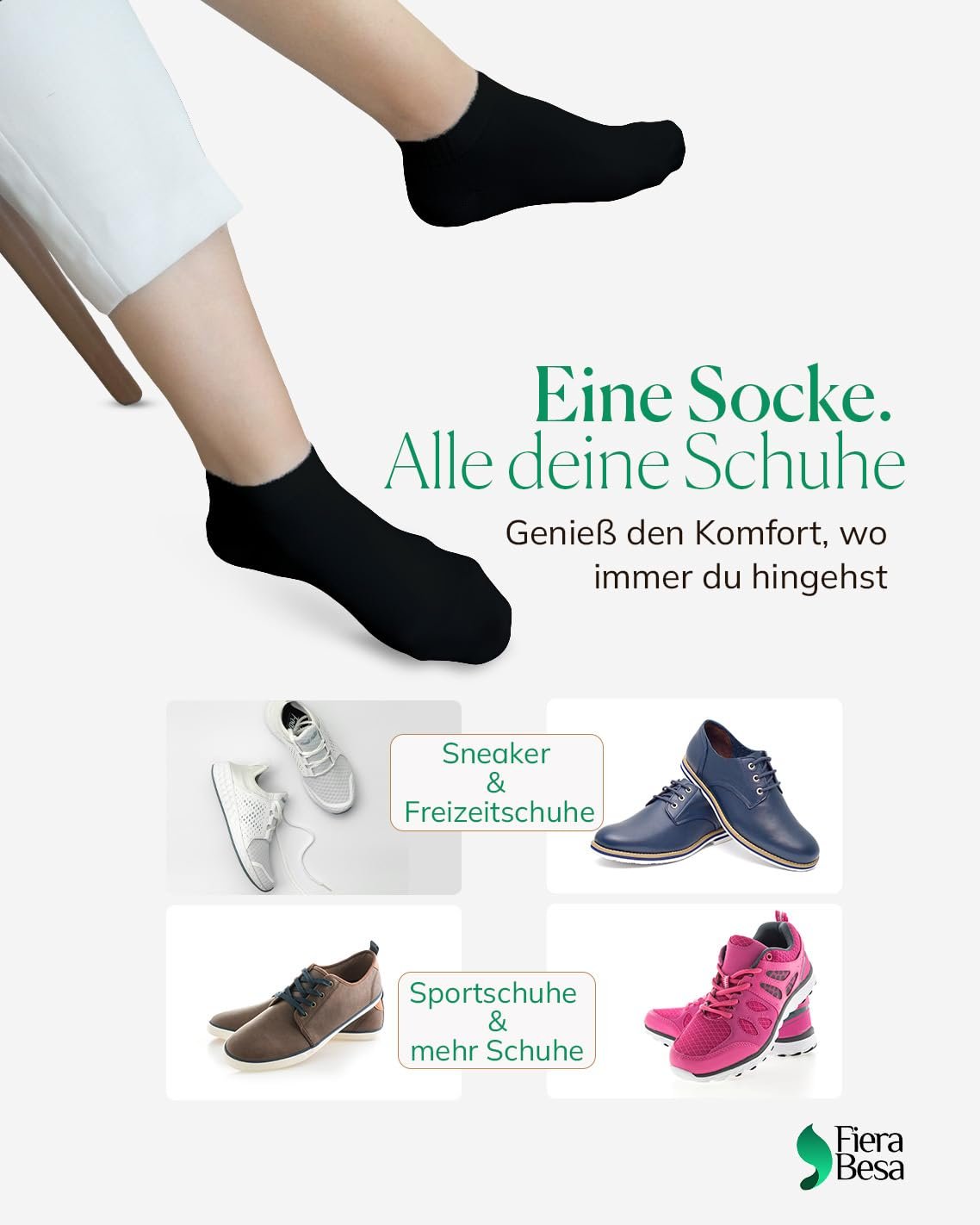 Унисекс Бамбуковые носки Короткие спортивные носки 5 пар Мягкие и эластичные Бесшовные Усиленные пятка и носок Сделано в Европе Удобные и дышащие Черно-белые Размеры 35-38, 39-42, 43-46, фото №3