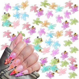 Прикраса для нігтів Квітка, Набір 100 шт 3D Гібіскус - Фото 1