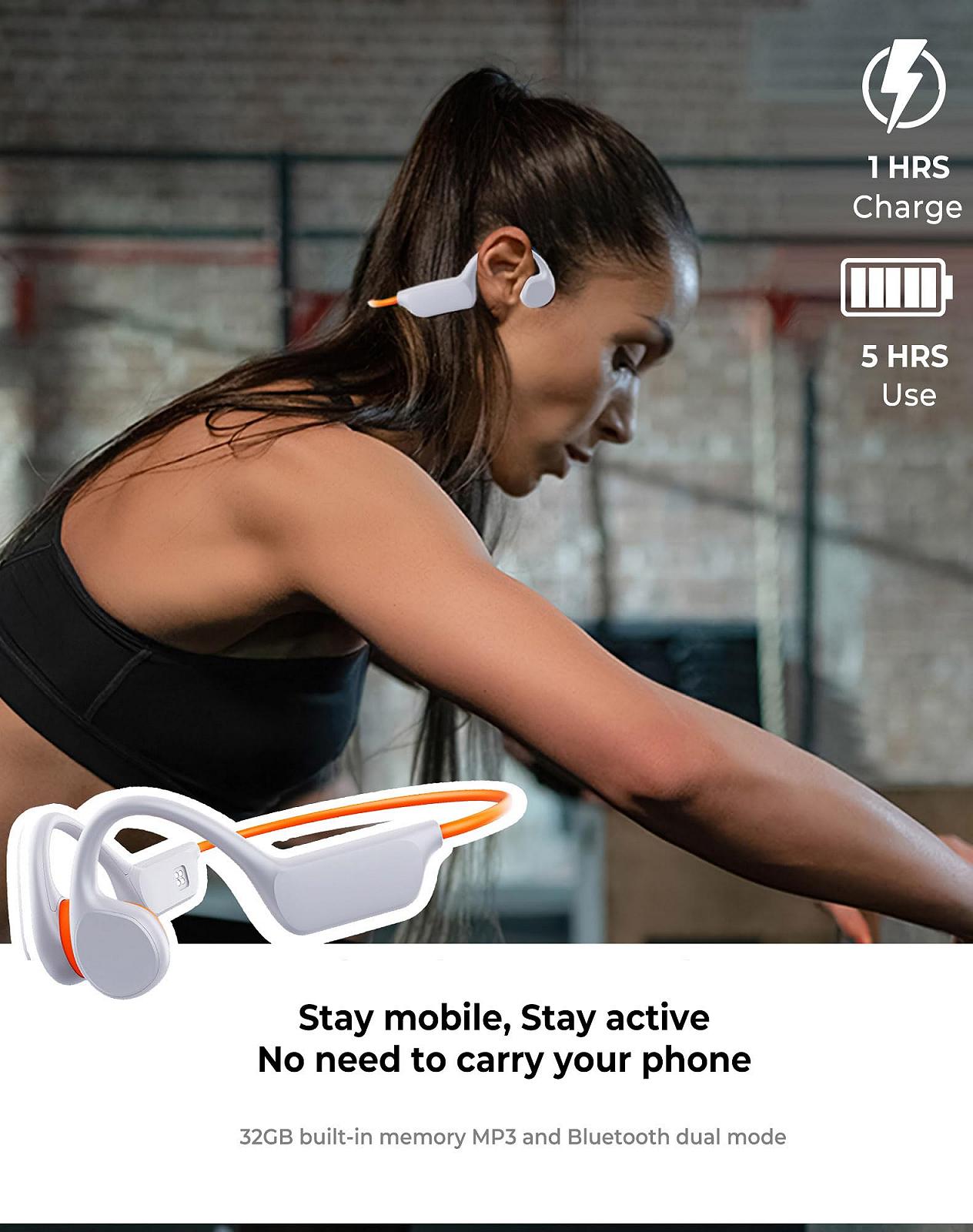 Наушники Atopskins Bone Sound Bluetooth 5.3 344 Жёлтые, фото №3