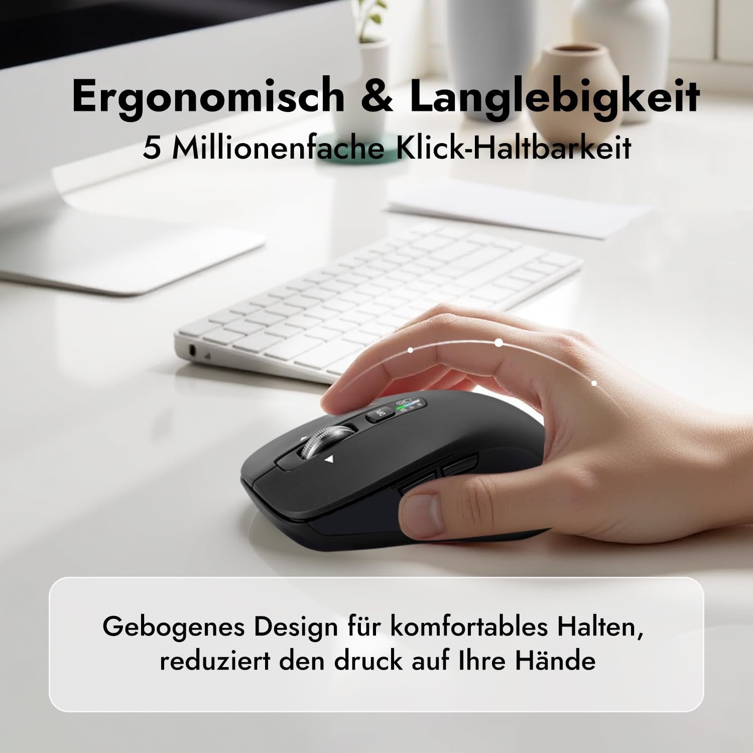 Мышь Беспроводная CITLLA Многофункциональная Bluetooth 4 регулируемых DPI Бесшумная Эргономичная Для Windows Черная, фото №6