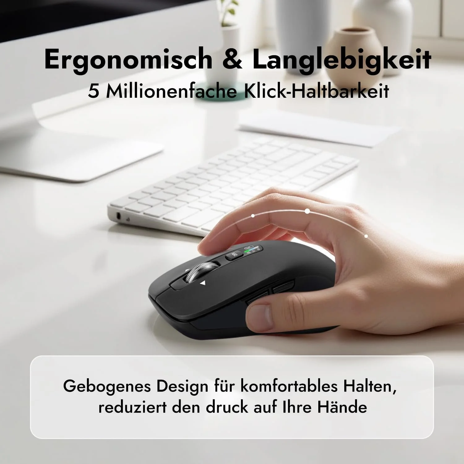 Мышь Беспроводная CITLLA Многофункциональная Bluetooth 4 регулируемых DPI Бесшумная Эргономичная Для Windows Черная, фото №6