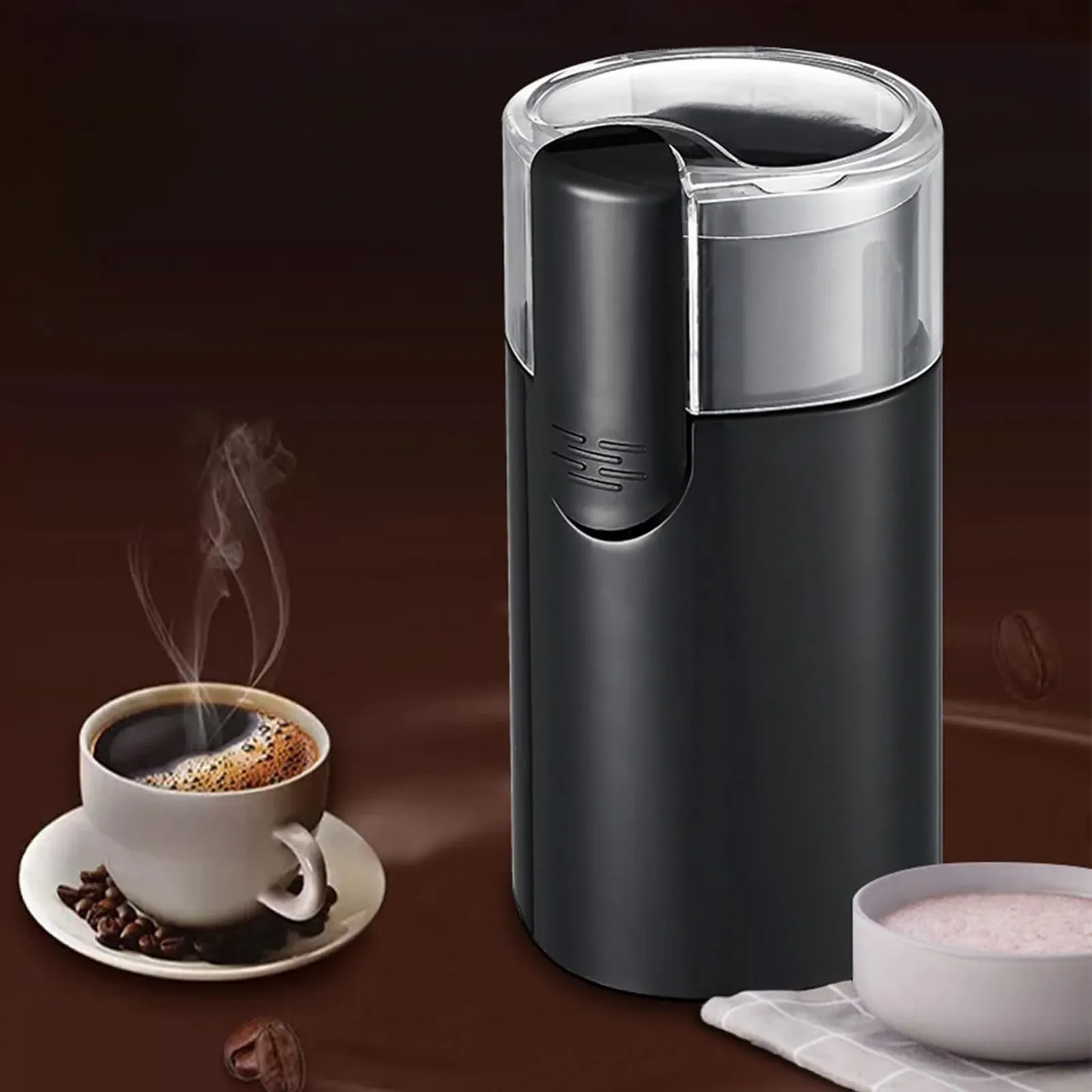 Кавомолка електрична Small Mill з нержавіючої сталі для подорожей з щіточкою для Cold Brew, кафе, кухні, дому, зерен, їжі, горіхів, фото №3