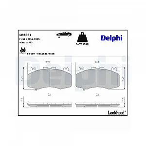 Комплект гальмівних колодок DELPHI LP3631 для JEEP передня вісь - Фото 1