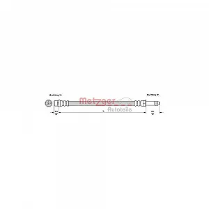 Тормозной шланг METZGER 4110278 для MERCEDES-BENZ VW, задний мост, передний мост - Фото 1