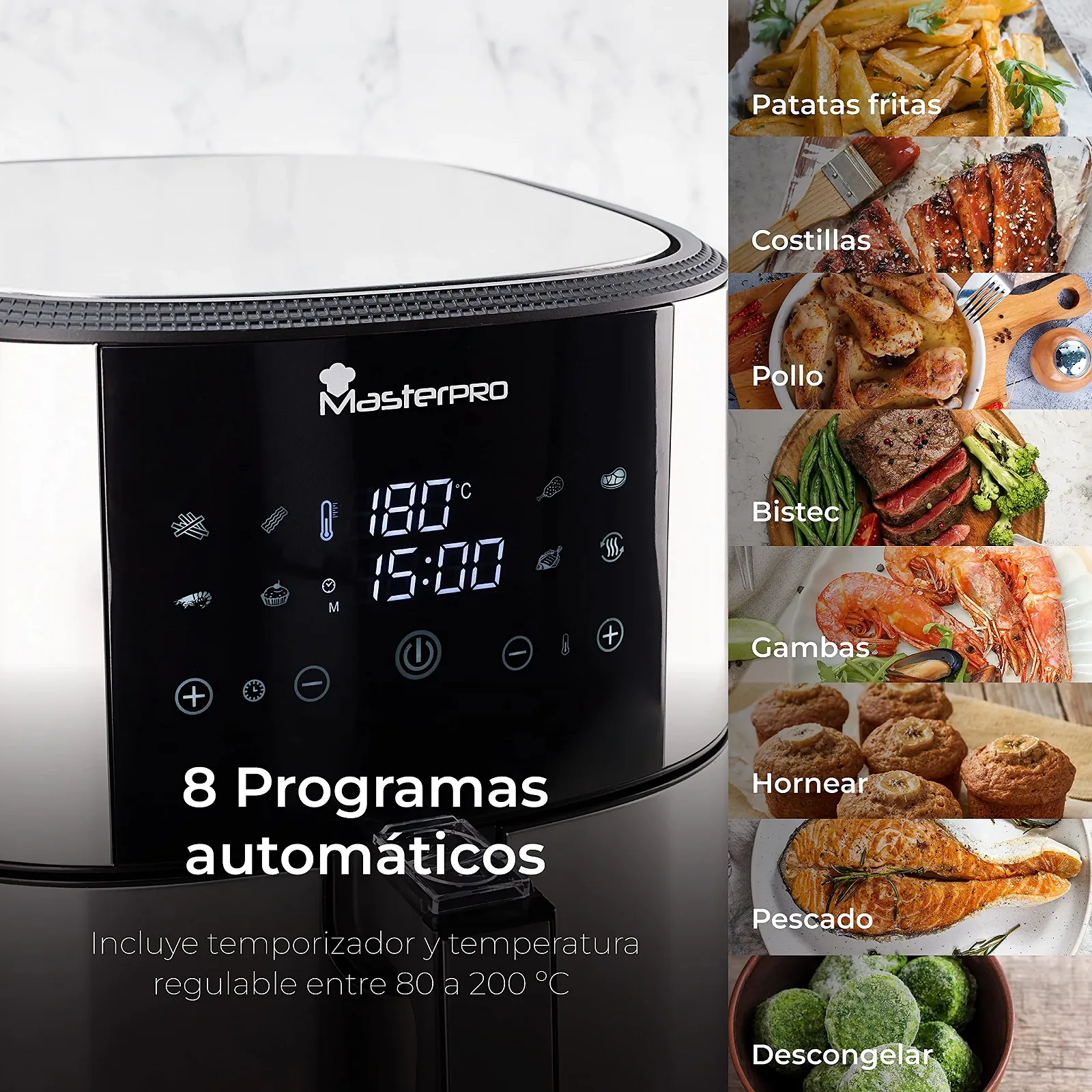 Мультипіч MasterPro Foodies 6L 1800W XXL 8-in-1, фото №4 Мультипіч MasterPro Foodies 6L 1800W XXL 8-in-1, фото №4