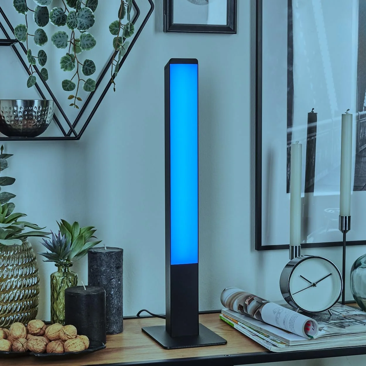 Світлодіодна настільна лампа HOFSTEIN Delan Smart Home RGB CCT метал/пластик Чорна/Біла, фото №8