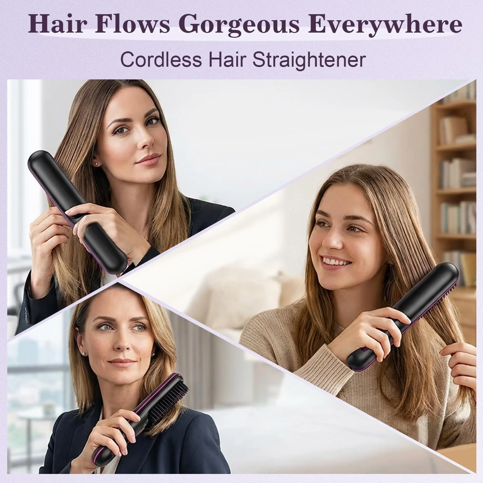 Бездротова щітка для стайлінгу Go Brush Pro для короткого волосся 3 рівні нагріву, фото №7 Бездротова щітка для стайлінгу Go Brush Pro для короткого волосся 3 рівні нагріву, фото №7