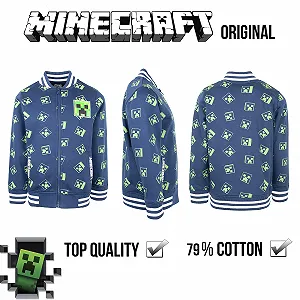 Толстовка Minecraft на блискавці, дитячий одяг, куртка-бомбер/світшот на блискавці synthetic.ua - Фото 1