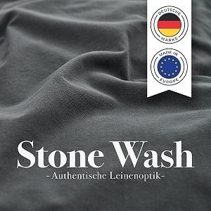 Постільна білизна Blumtal 135x200 з 100% бавовни, льон, антрацит, 80x80 synthetic.ua - Фото 1