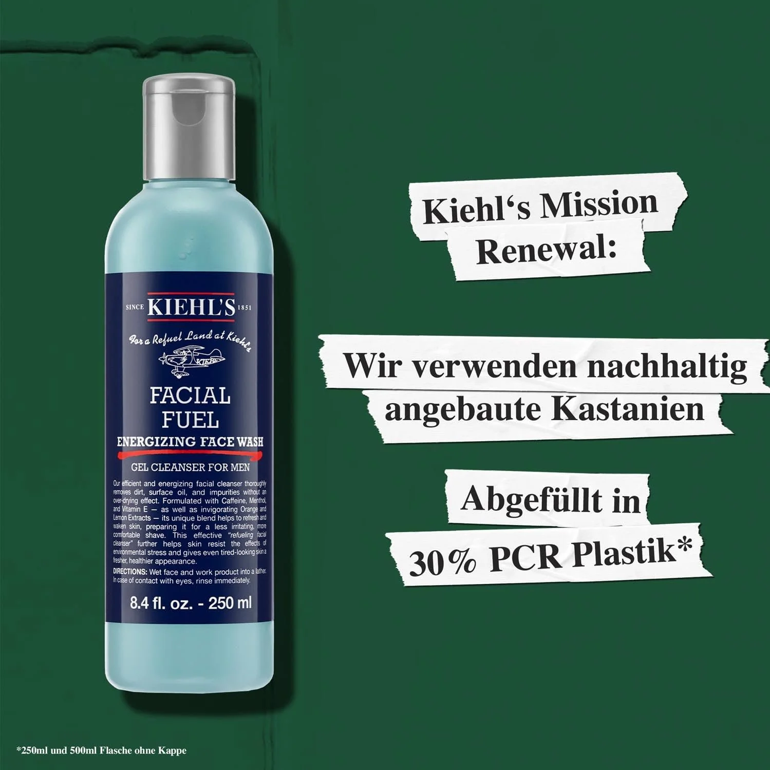 Гель для умывания KIEHL'S Facial Fuel Energizing с кофеином и ментолом для мужской кожи, 250 мл, фото №8 Гель для умывания KIEHL'S Facial Fuel Energizing с кофеином и ментолом для мужской кожи, 250 мл, фото №8