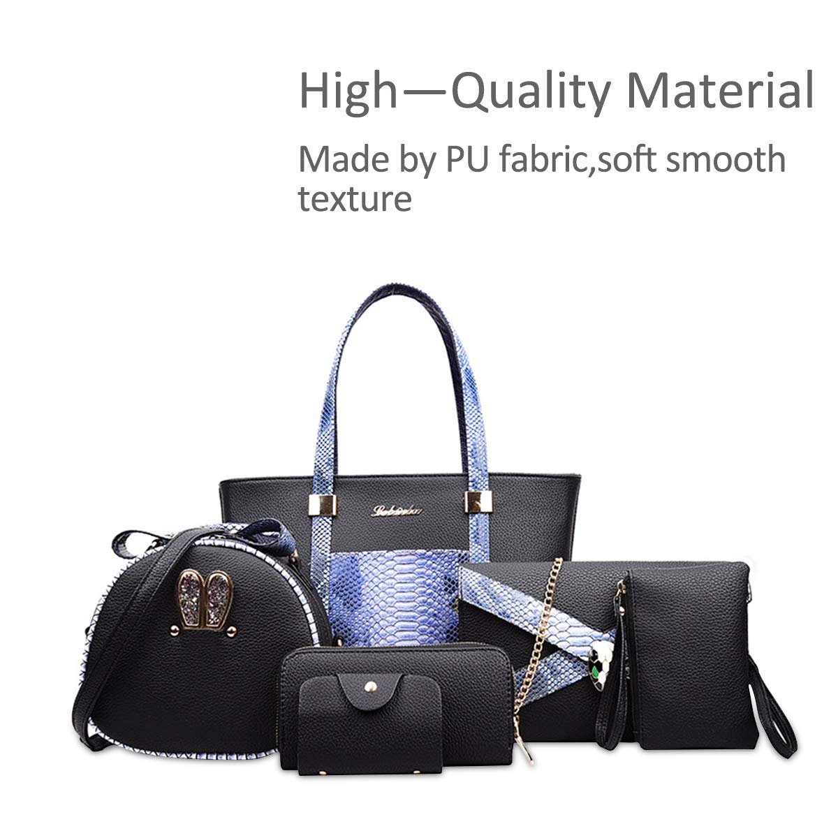 Сумка женская Nicole & Doris, набор из 6 предметов, женская сумочка, с верхними ручками, сумки через плечо, кошельки, фото №3