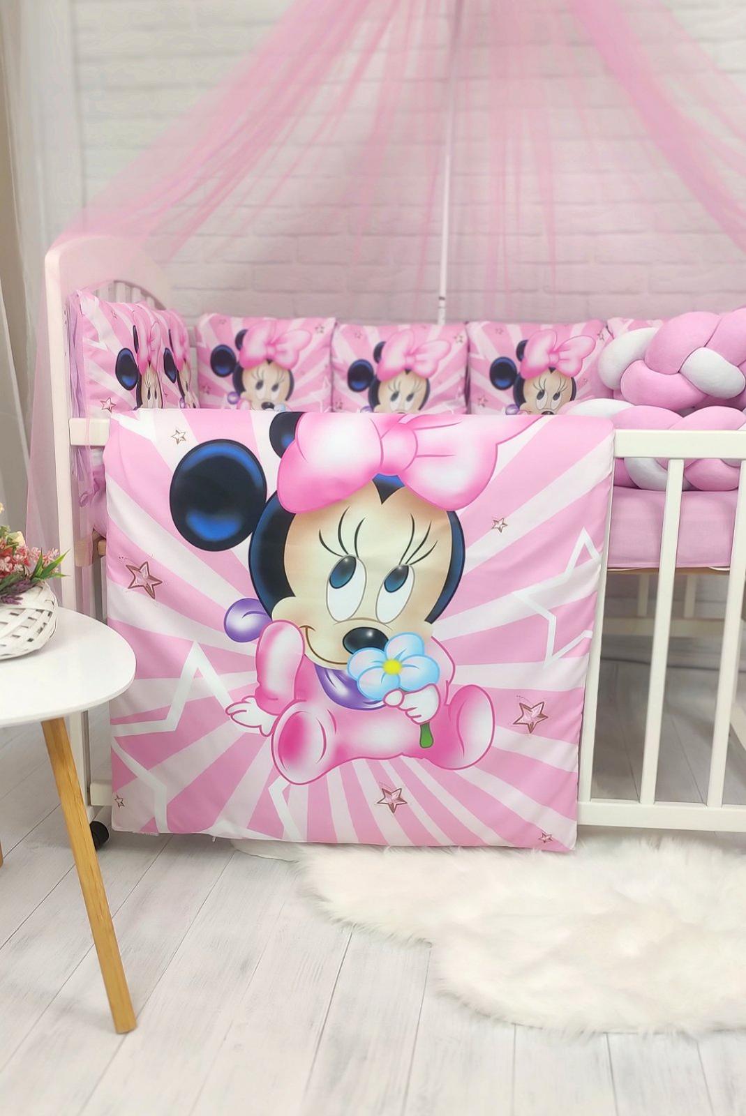 Дитяче постільна ліжечко з балдахіном Акварель Міні Маус (В02511), фото №4