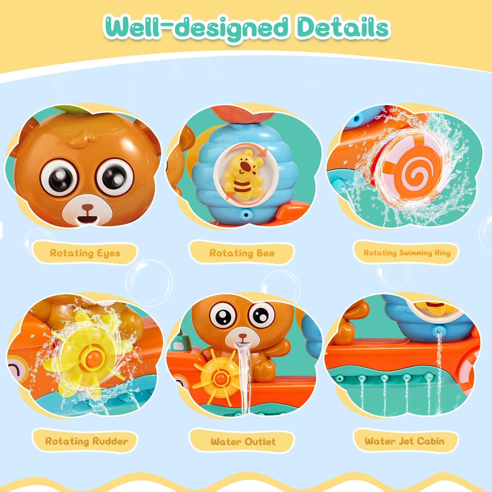 Игрушка для ванной Bear and Bee с чашкой, фото №2