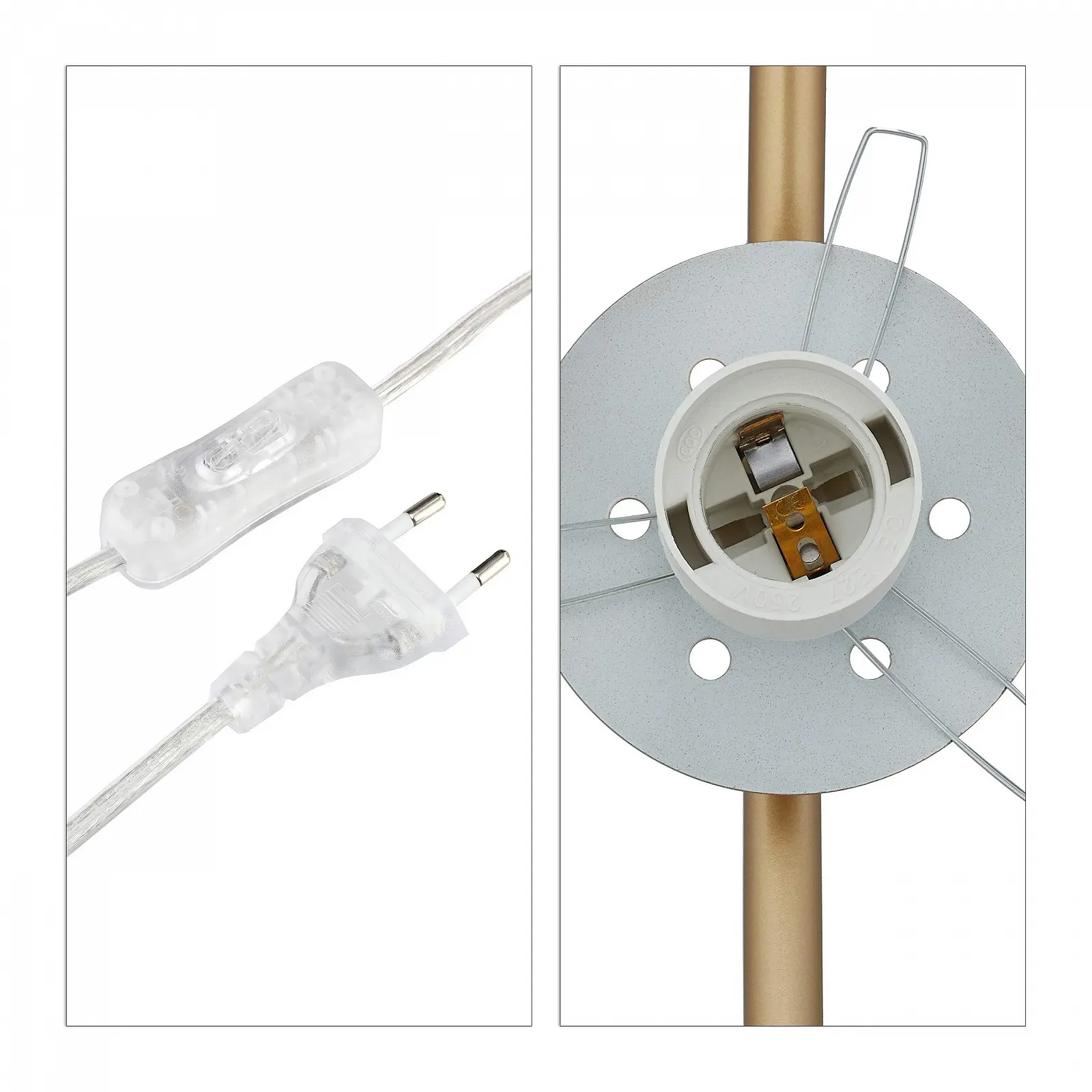 Настільна лампа Relaxdays Ball E27 40 x 15 x 22.5 см Gold/White, фото №9