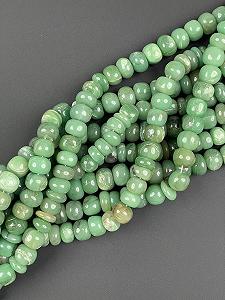 Бусины Rondella из натурального зеленого авантюрина 11 мм, нить длиной 46 см для изготовления ювелирных изделий synthetic.ua - Фото 1