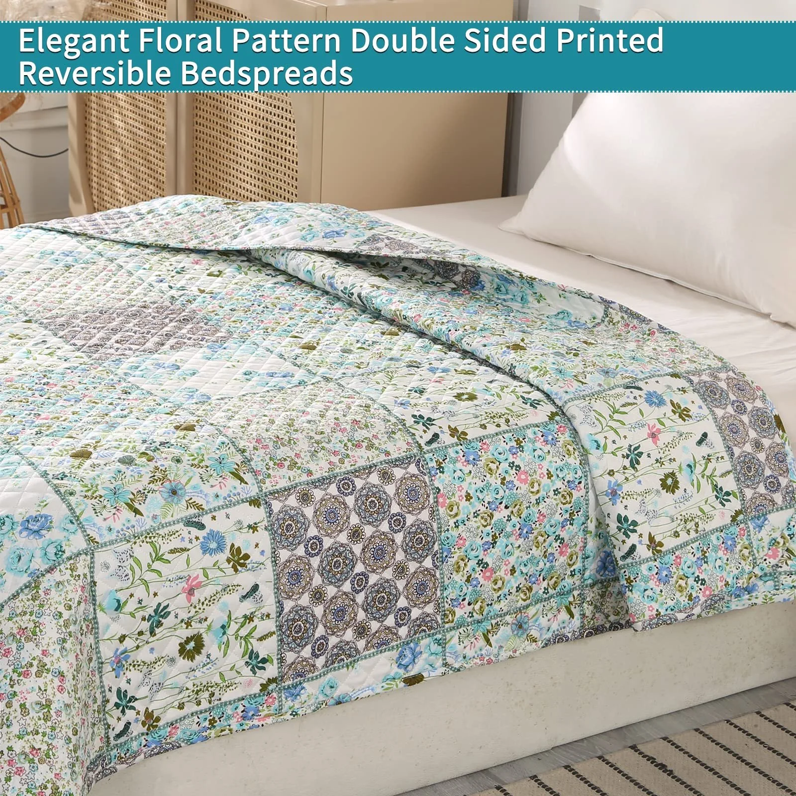 Покривало Qucover, клаптиковий візерунок, односпальне, невелика клаптикова Покривало з мікрофібри, фото №4 Покривало Qucover, клаптиковий візерунок, односпальне, невелика клаптикова Покривало з мікрофібри, фото №4