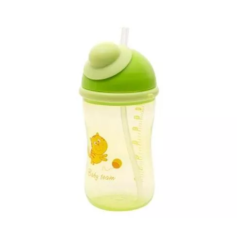 Поильник-непроливайка Baby Team с силиконовой трубочкой 380 мл 9 5010_зеленый, фото №1 Поильник-непроливайка Baby Team с силиконовой трубочкой 380 мл 9 5010_зеленый, фото №1