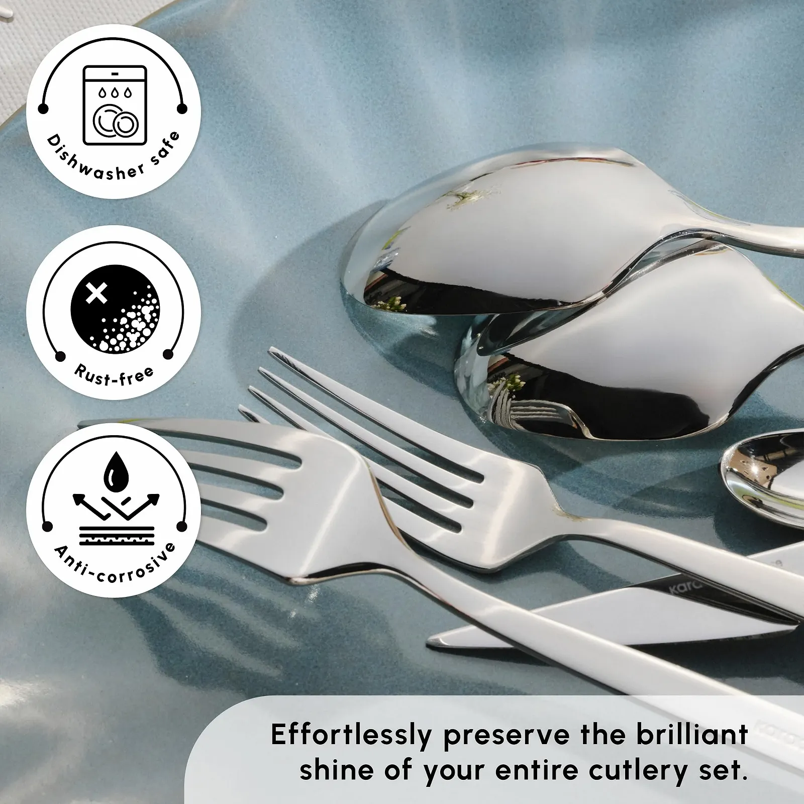Набір столових приборів Karaca Thor, 84 предмети на 12 персон, нержавіюча сталь, фото №5