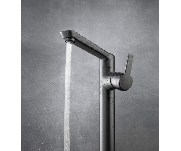 Deante Змішувач для раковини Arnika довж виливу 172мм поворотний 1важіль титан, фото №5